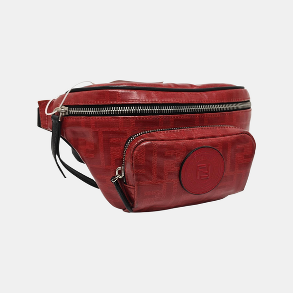 Coated Canvas Belt Bag Red