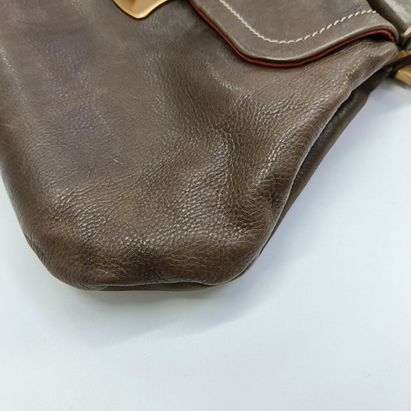 Calfskin Shoulder Bag Brown