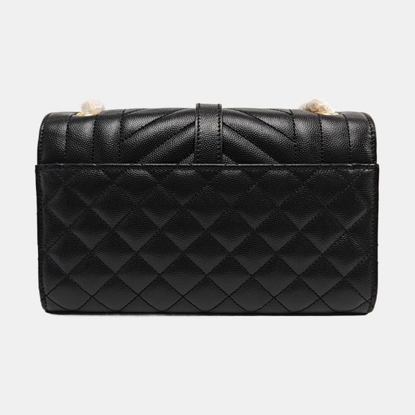 ENVELOPE Small Chevron Calfskin Black