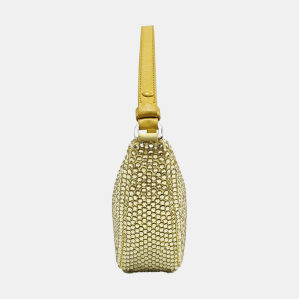Satin Top Handle Bag Yellow