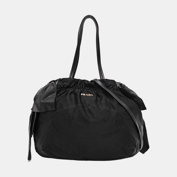 Nylon Top Handle Bag Black