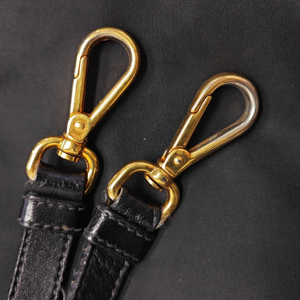 Nylon Top Handle Bag Black