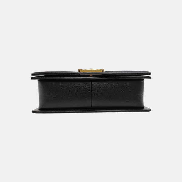 BOY CHANEL Medium Quilted Grained Calfskin Black