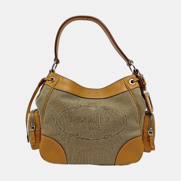 Canvas Top Handle Bag Brown