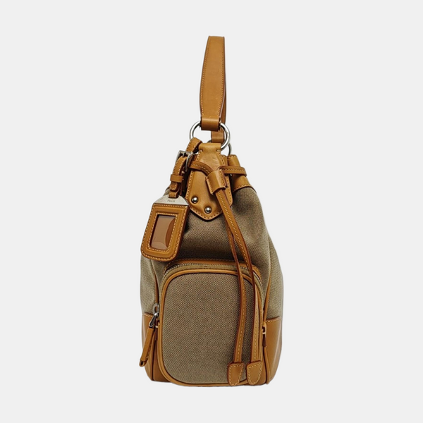 Canvas Top Handle Bag Brown