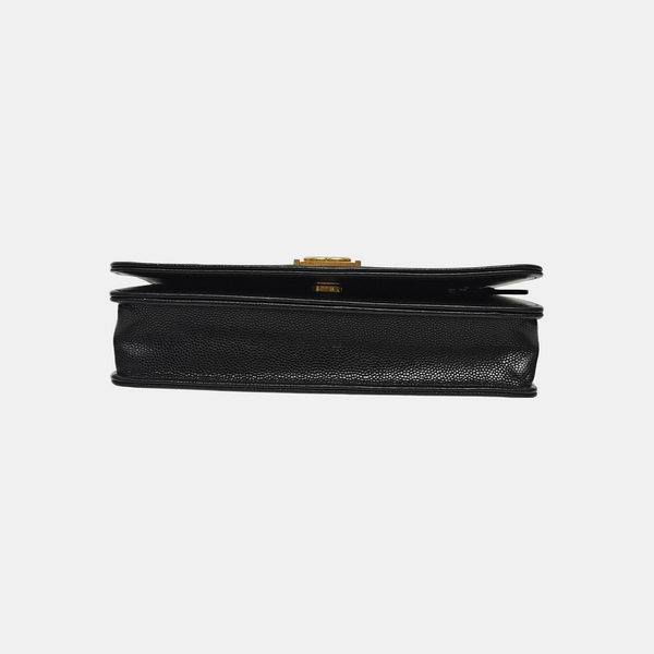 BOY CHANEL Mini Quilted Grained Calfskin Black