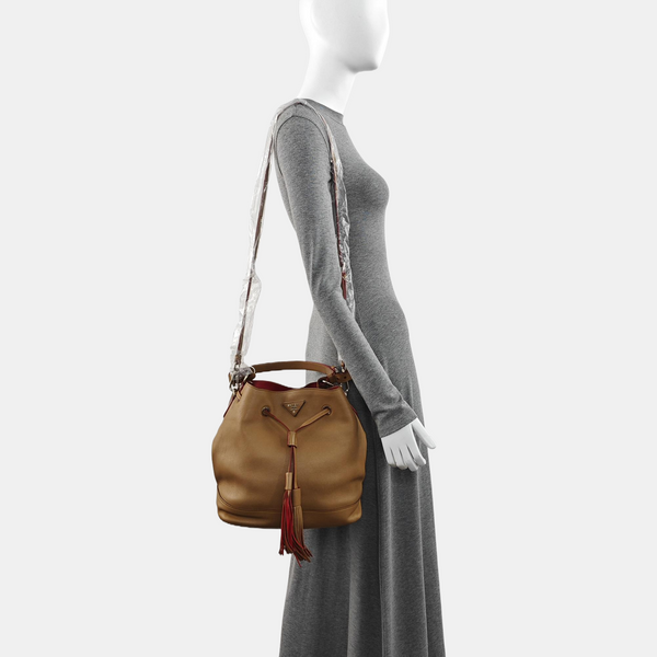 Calfskin Bucket Bag Brown