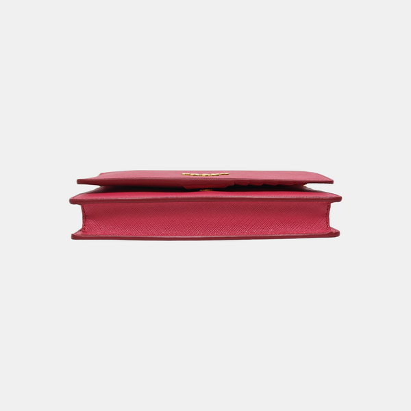 Saffiano Calfskin Shoulder Bag Red