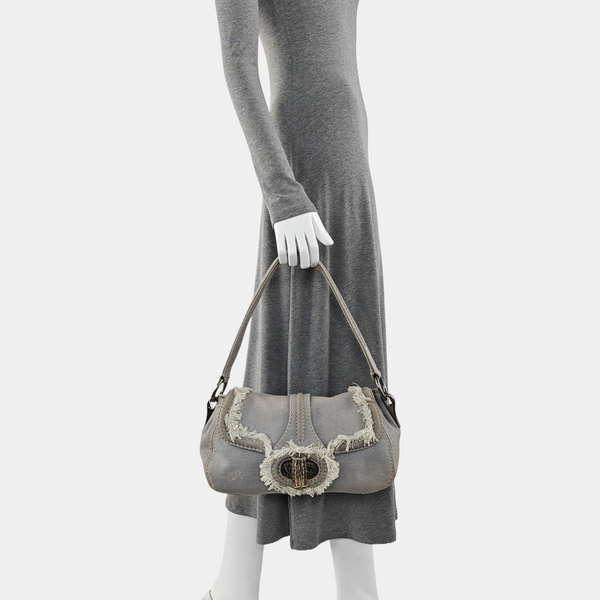 Canvas Top Handle Bag Blue