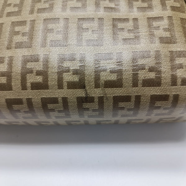Coated Canvas Clutch Brown