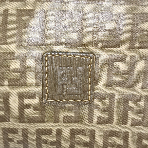 Coated Canvas Clutch Brown