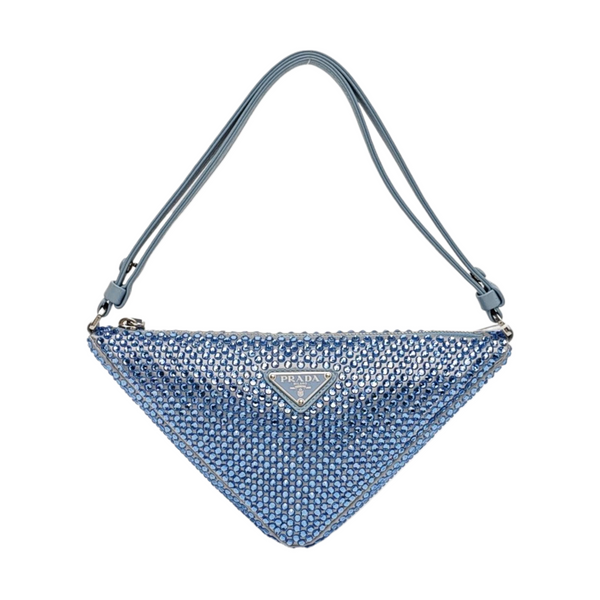 Crystal Top Handle Bag Blue