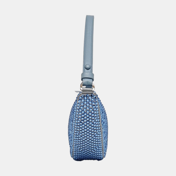 Crystal Top Handle Bag Blue