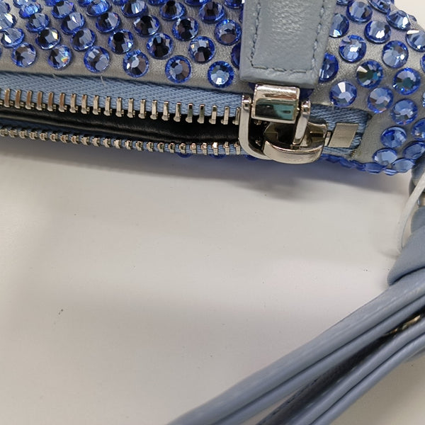 Crystal Top Handle Bag Blue