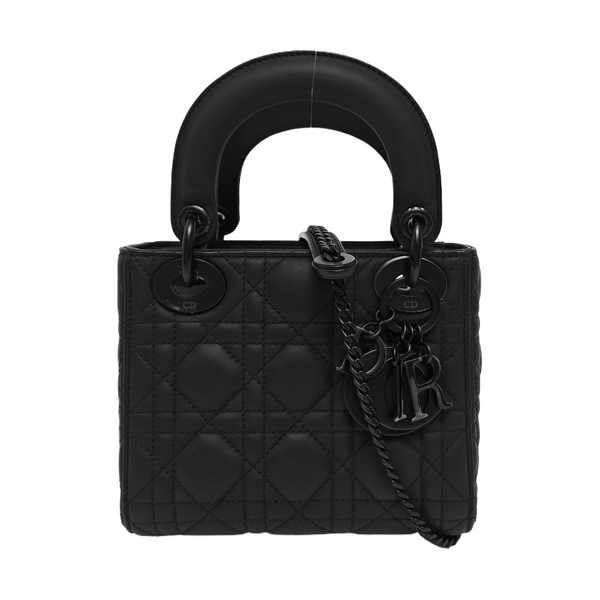 Lady Dior Mini Cannage Lambskin Black