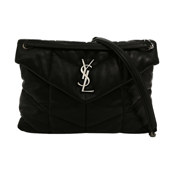 LOULOU Medium Quilted Lambskin Black