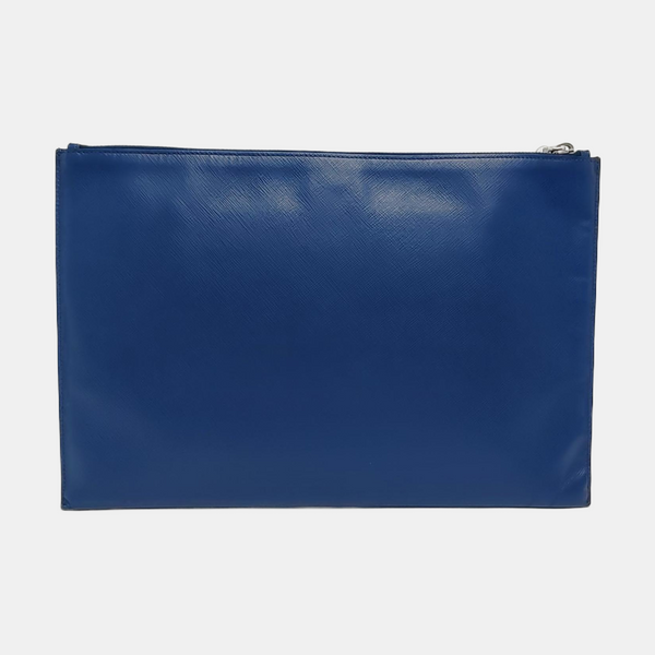 Saffiano Calfskin Clutch Blue