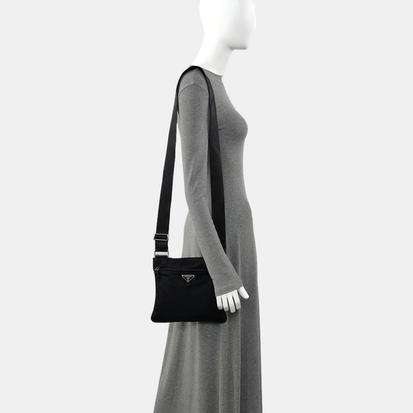 Nylon Shoulder Bag Black