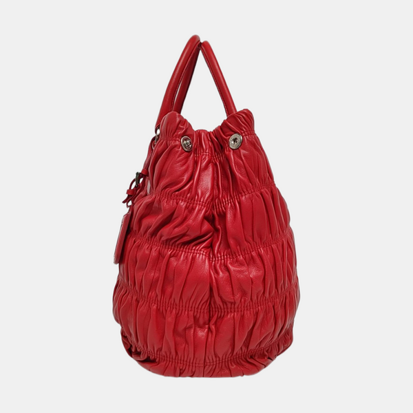 Gaufre Quilted Lambskin Red