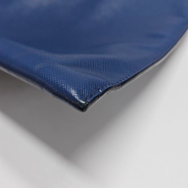 Saffiano Calfskin Clutch Blue