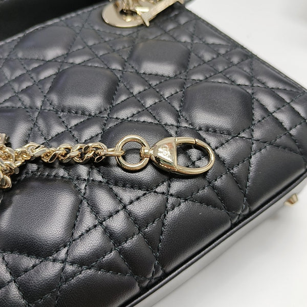 Lady Dior Mini Cannage Lambskin Black