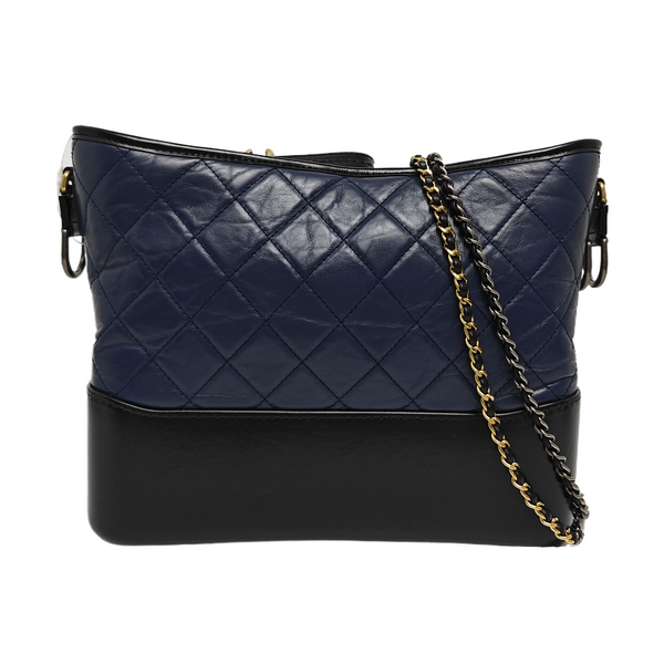 GABRIELLE Medium Quilted Calfskin Blue