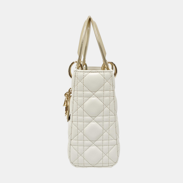 Lady Dior Small Cannage Lambskin White