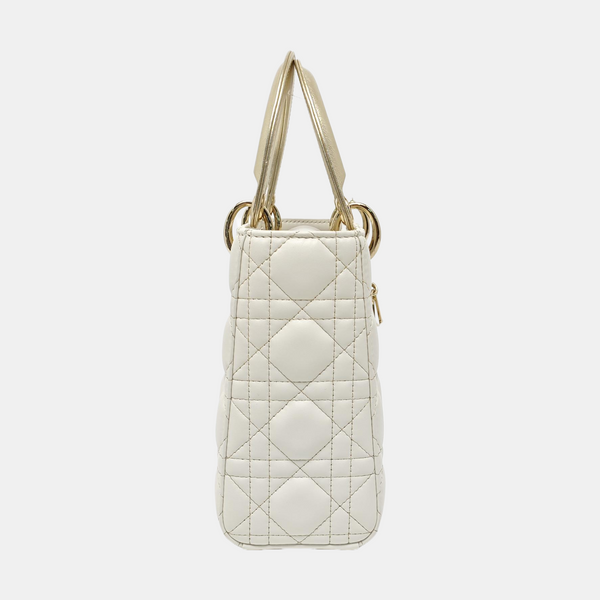 Lady Dior Small Cannage Lambskin White
