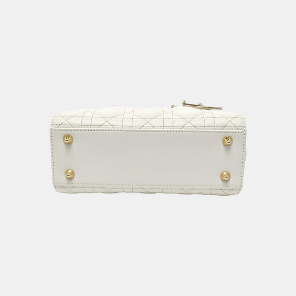 Lady Dior Small Cannage Lambskin White
