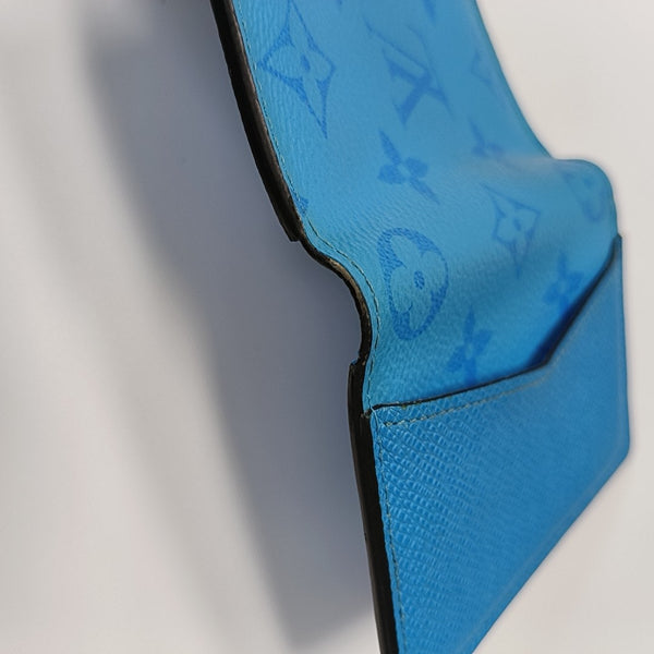 Coated Canvas Card Holder Blue