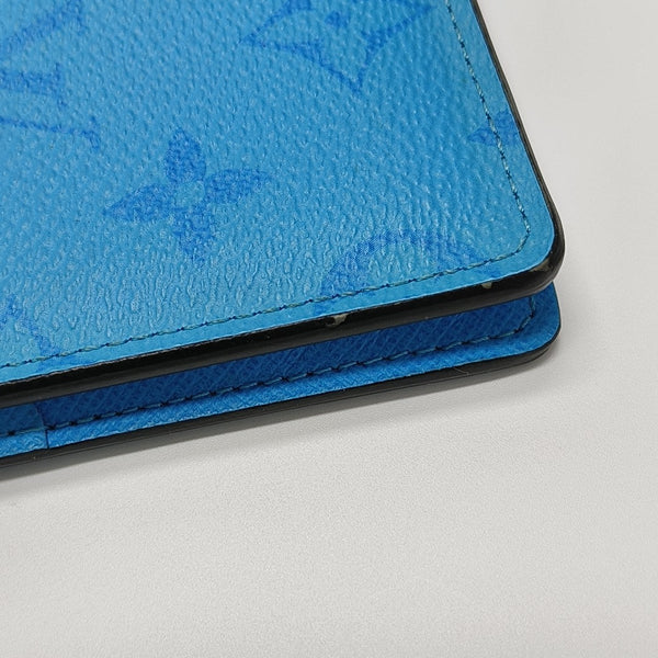 Coated Canvas Card Holder Blue