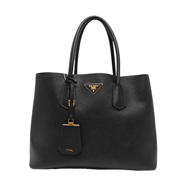 Double Large Saffiano Calfskin Black