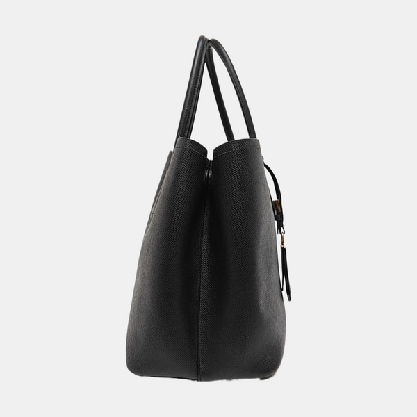 Double Large Saffiano Calfskin Black