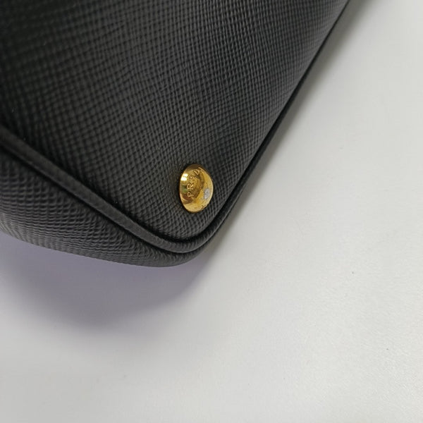 Double Large Saffiano Calfskin Black