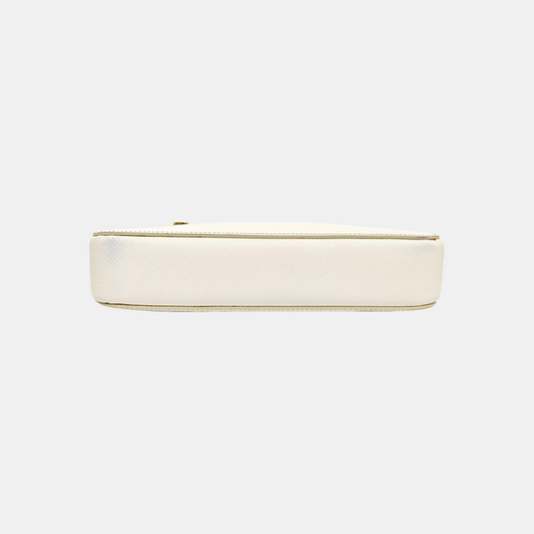 Saffiano Calfskin Shoulder Bag White