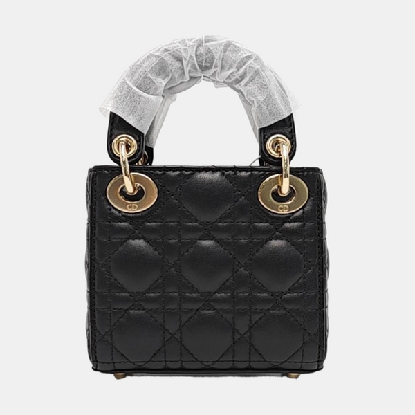 Lady Dior Super Mini Cannage Lambskin Black