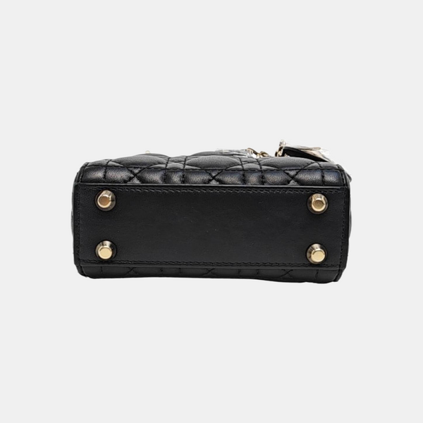 Lady Dior Super Mini Cannage Lambskin Black