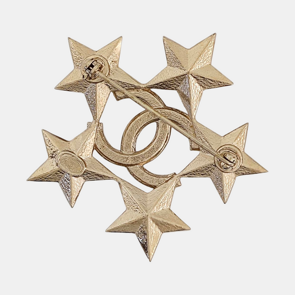 Authenticated pre-owned Modern CC Decorative Brooch Gold-tone Metal Synthetic Crystal Brooch - Brooch at Looply
