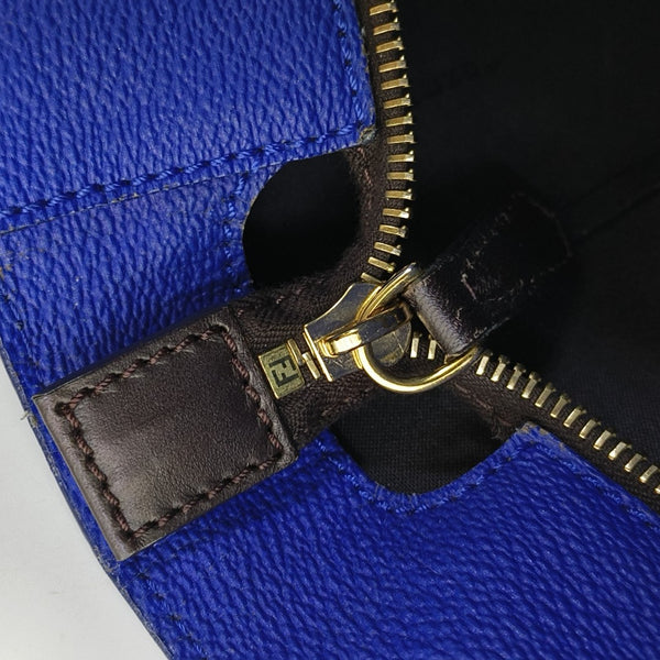 Coated Canvas Tote Bag Blue