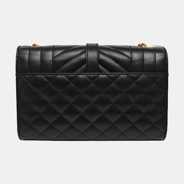 ENVELOPE Small Chevron Calfskin Black