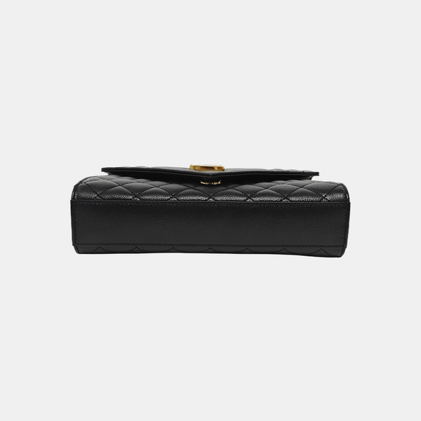 ENVELOPE Small Chevron Calfskin Black