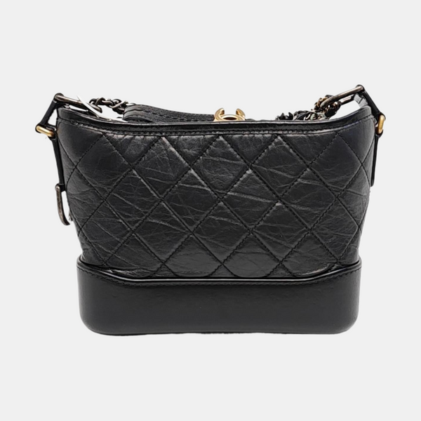 GABRIELLE Small Quilted Vintage Calf Black