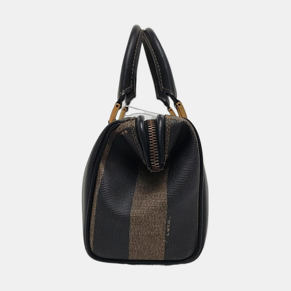 Coated Canvas Shoulder Bag Brown