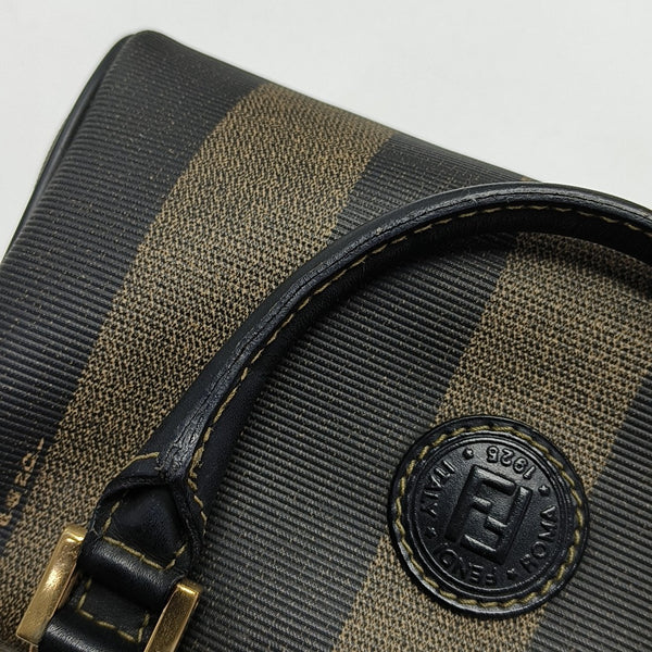 Coated Canvas Shoulder Bag Brown