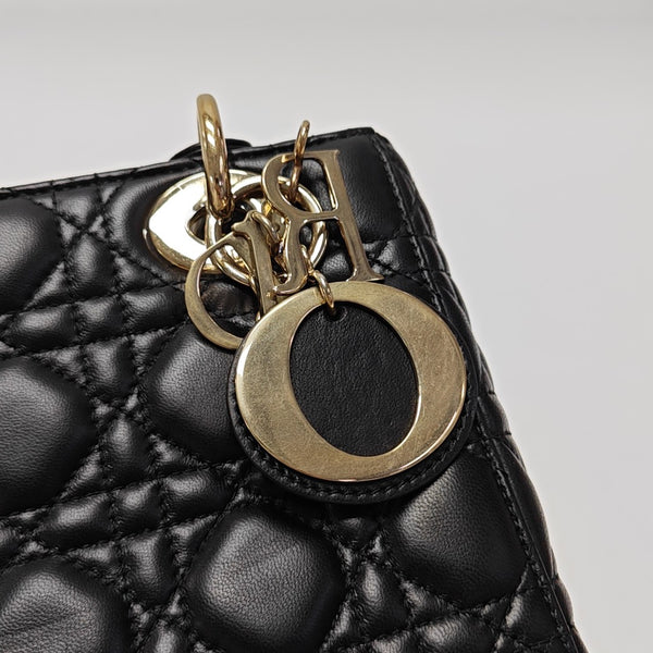 Lady Dior Small Cannage Lambskin Black