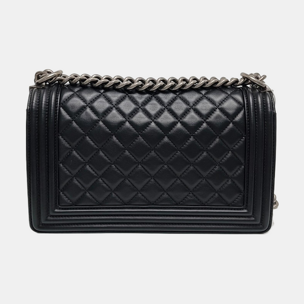 BOY CHANEL Medium Quilted Calfskin Black