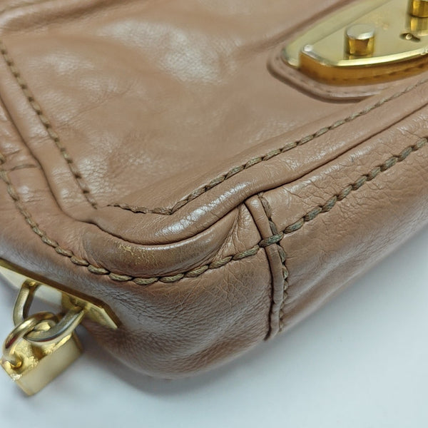 Calfskin Shoulder Bag Brown