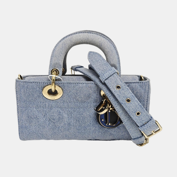 Lady D-Joy Small Cannage Denim Blue