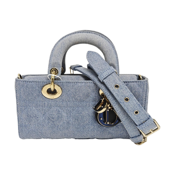 Lady D-Joy Small Cannage Denim Blue