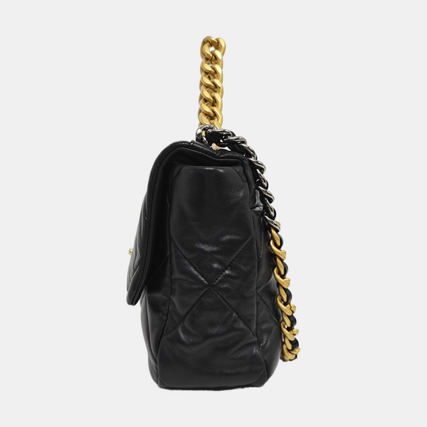 CHANEL 19 Small Quilted Lambskin Black